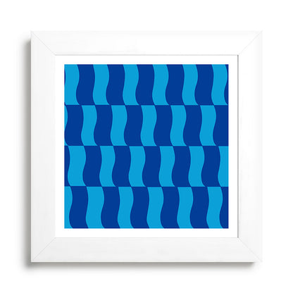 Cobalt Sky Wavy Blocks Framed Art Print Gallery Image 79