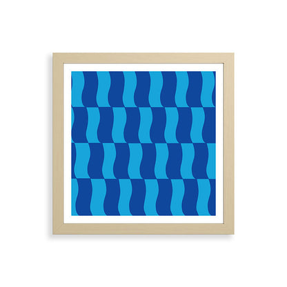 Cobalt Sky Wavy Blocks Framed Art Print Gallery Image 71