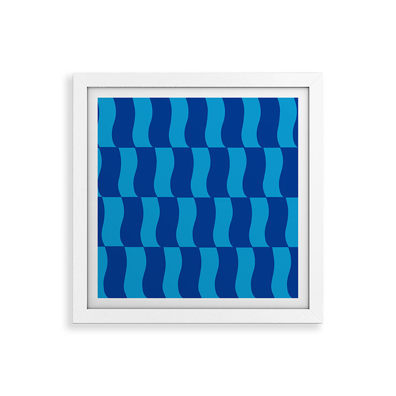Cobalt Sky Wavy Blocks Framed Art Print Gallery Image 82
