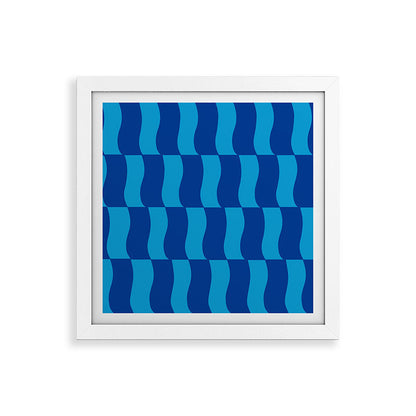 Cobalt Sky Wavy Blocks Framed Art Print Gallery Image 82