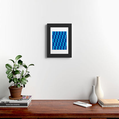 Cobalt Sky Wavy Blocks Framed Art Print Gallery Image 42