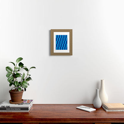 Cobalt Sky Wavy Blocks Framed Art Print Gallery Image 51