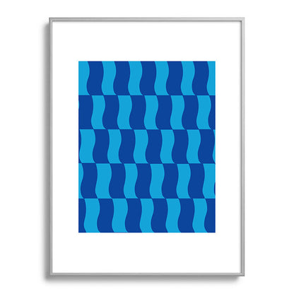 Cobalt Sky Wavy Blocks Framed Art Print Gallery Image 134