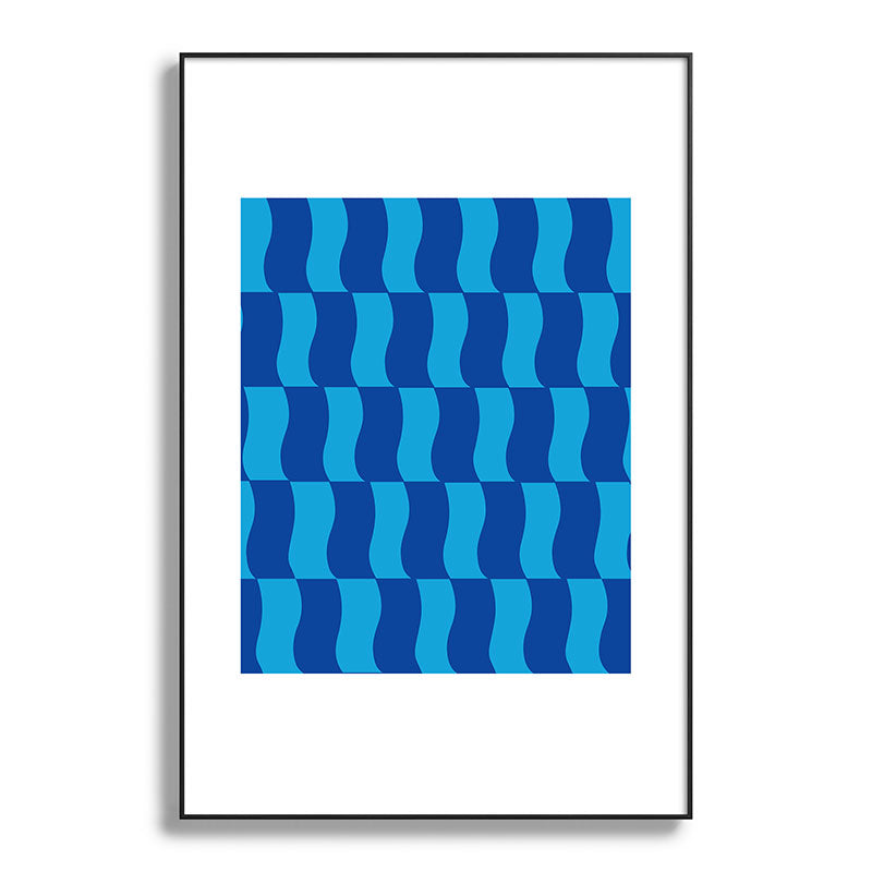 Cobalt Sky Wavy Blocks Framed Art Print Gallery Image 119