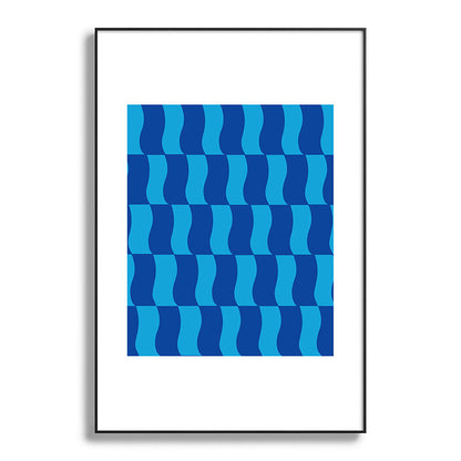 Cobalt Sky Wavy Blocks Framed Art Print Gallery Image 117