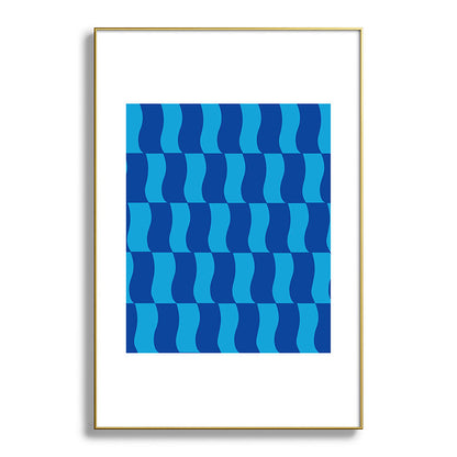 Cobalt Sky Wavy Blocks Framed Art Print Gallery Image 127