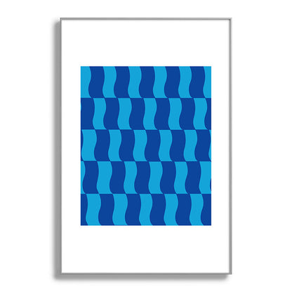 Cobalt Sky Wavy Blocks Framed Art Print Gallery Image 137