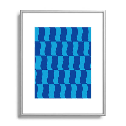 Cobalt Sky Wavy Blocks Framed Art Print Gallery Image 131