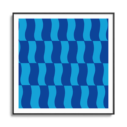 Cobalt Sky Wavy Blocks Framed Art Print Gallery Image 126