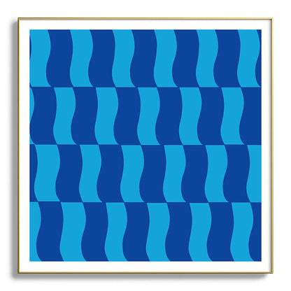 Cobalt Sky Wavy Blocks Framed Art Print Gallery Image 139
