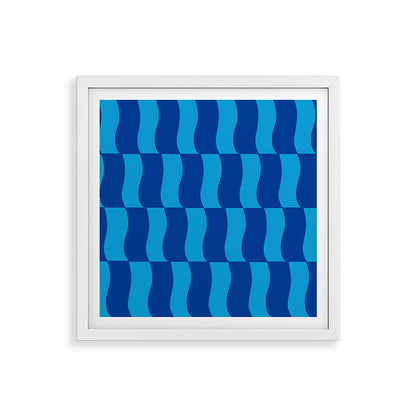Cobalt Sky Wavy Blocks Framed Art Print Gallery Image 38