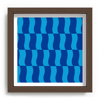 Cobalt Sky Wavy Blocks Framed Art Print Gallery Image 98