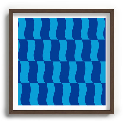 Cobalt Sky Wavy Blocks Framed Art Print Gallery Image 101