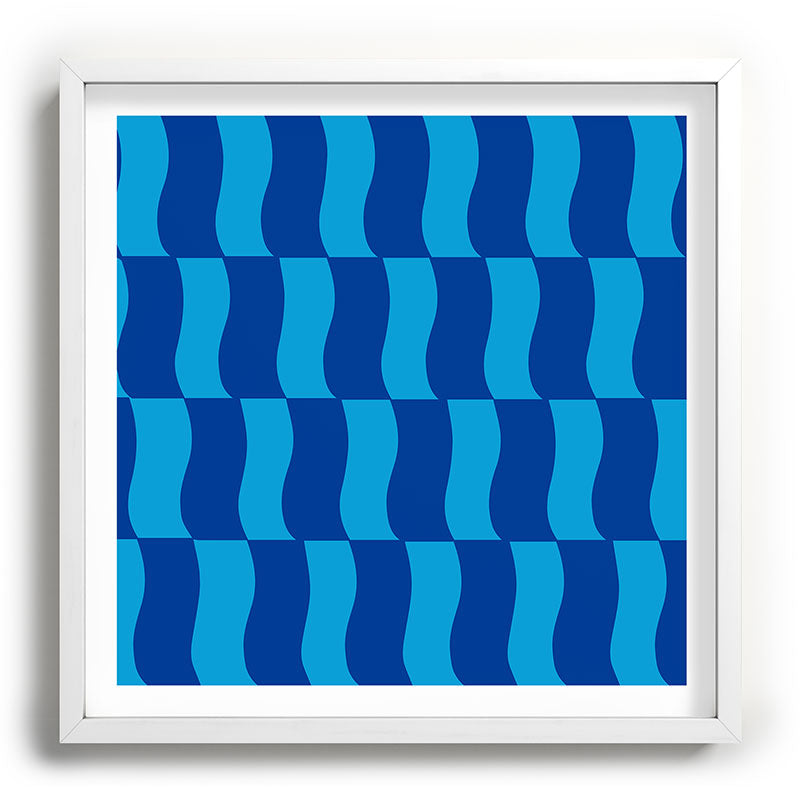 Cobalt Sky Wavy Blocks Framed Art Print Gallery Image 118