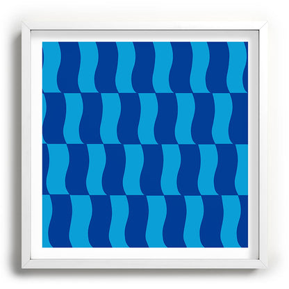 Cobalt Sky Wavy Blocks Framed Art Print Gallery Image 118