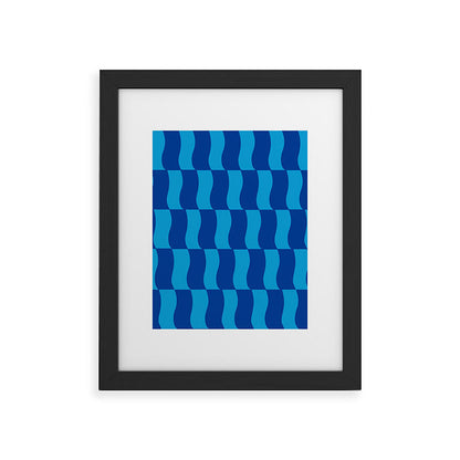 Cobalt Sky Wavy Blocks Framed Art Print Gallery Image 44