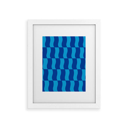 Cobalt Sky Wavy Blocks Framed Art Print Gallery Image 69