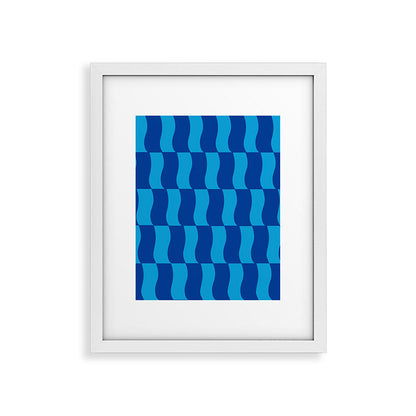 Cobalt Sky Wavy Blocks Framed Art Print Gallery Image 31