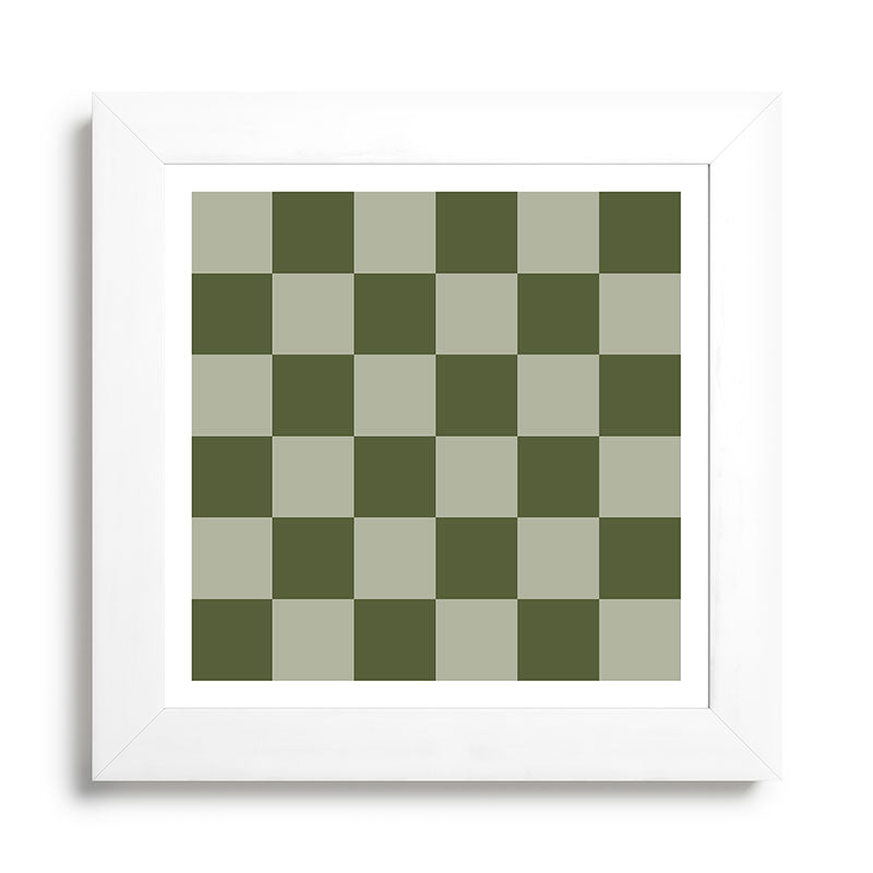 Checkered (Sage & Olive Green) Framed Art Print Gallery Image 22
