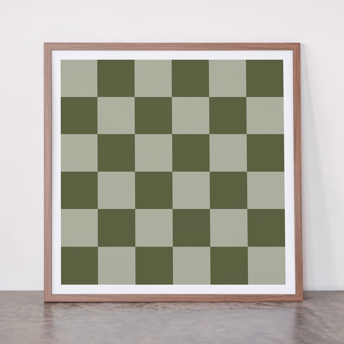 Checkered (Sage & Olive Green) Framed Art Print Gallery Image 18