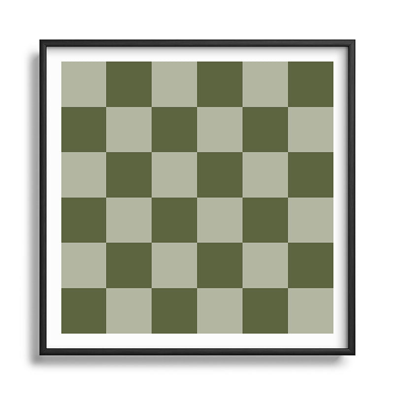 Checkered (Sage & Olive Green) Framed Art Print Gallery Image 33