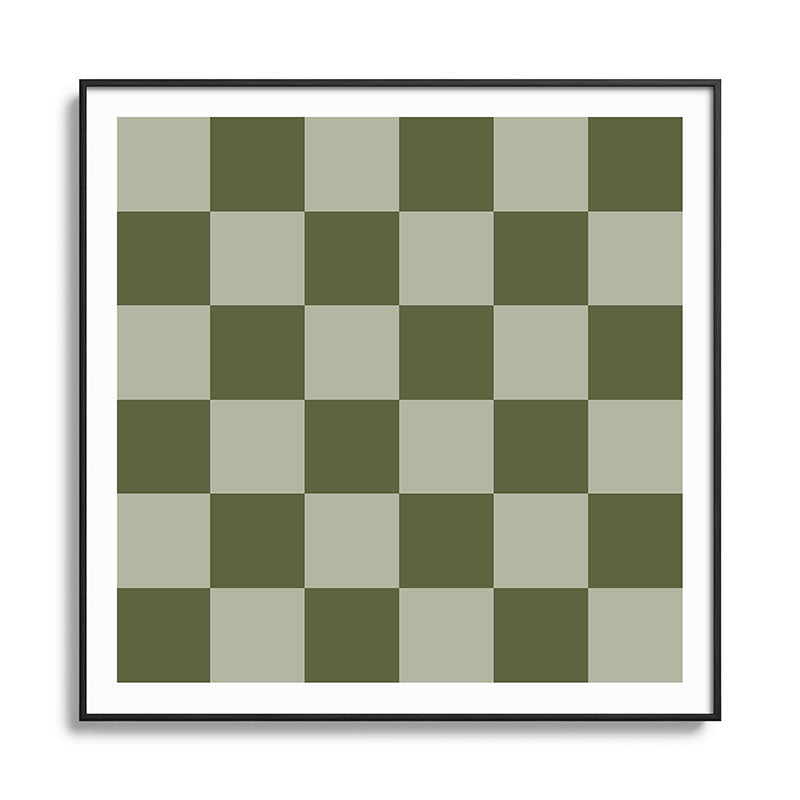 Checkered (Sage & Olive Green) Framed Art Print Gallery Image 34