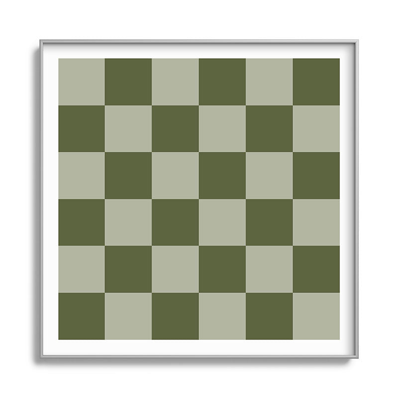 Checkered (Sage & Olive Green) Framed Art Print Gallery Image 40