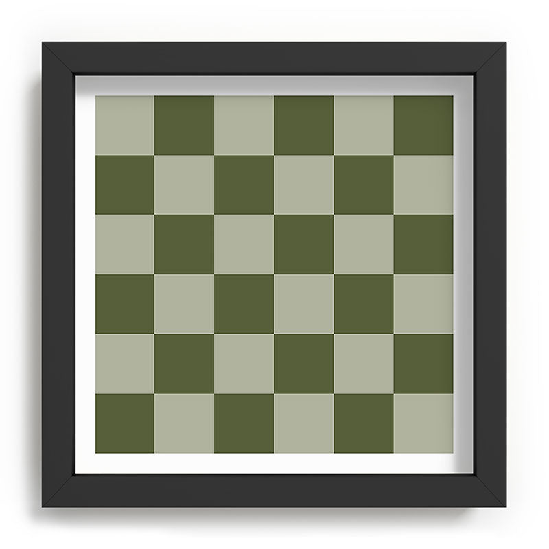 Checkered (Sage & Olive Green) Framed Art Print Gallery Image 25