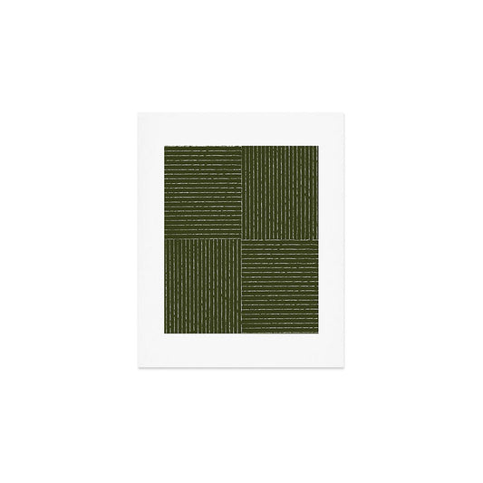 Lines III (Olive Green) Art Print Gallery Image 1