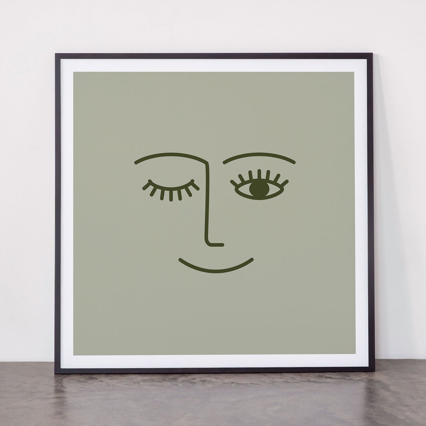 Wink (Green) Framed Art Print Gallery Image 3