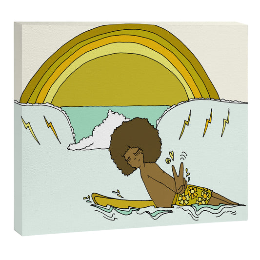 "buttons" kaluhiokalani 70s surf legend // retro surf art by surfy birdy Canvas Print Gallery Image 2