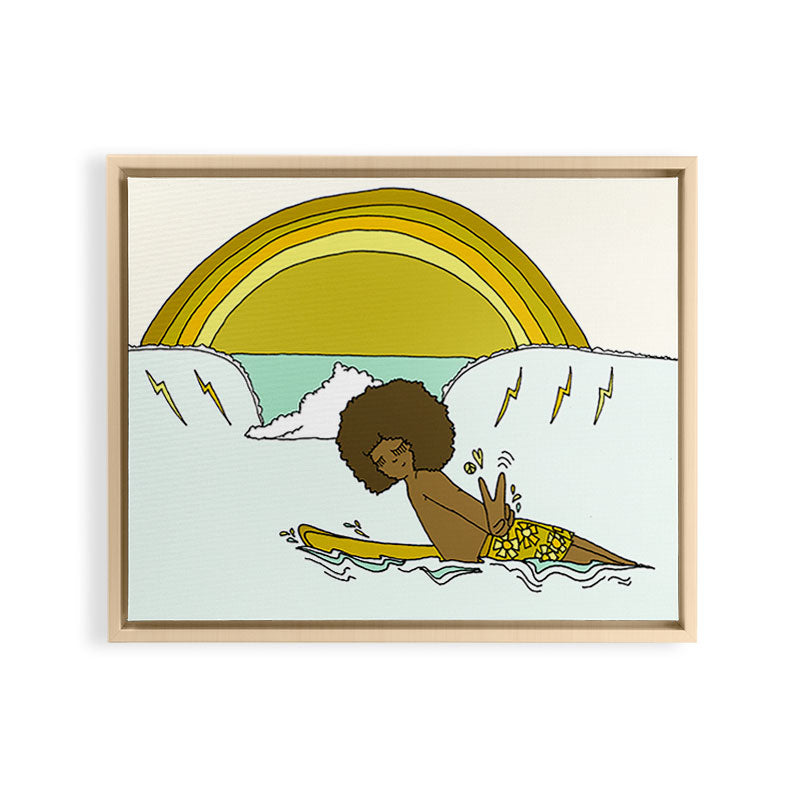 "buttons" kaluhiokalani 70s surf legend // retro surf art by surfy birdy Framed Canvas Print Gallery Image 18