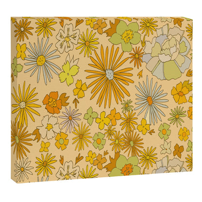 flower power wildflowers brown // retro art by surfy birdy Canvas Print Gallery Image 2