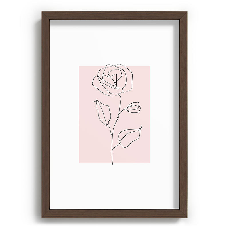 Botanical Line Art, Line Rose, Pink Wall Art, Minimalist Modern Art by Synplus Framed Art Print Gallery Image 65