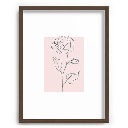 Botanical Line Art, Line Rose, Pink Wall Art, Minimalist Modern Art by Synplus Framed Art Print Gallery Image 66