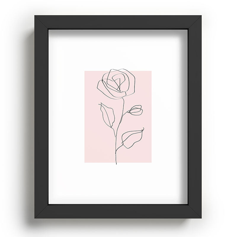 Botanical Line Art, Line Rose, Pink Wall Art, Minimalist Modern Art by Synplus Framed Art Print Gallery Image 58