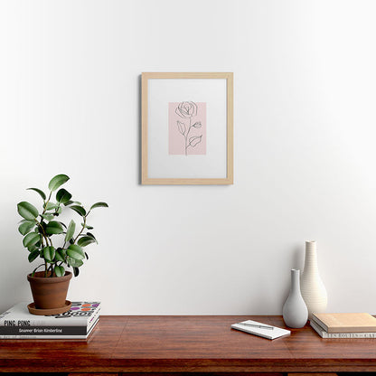 Botanical Line Art, Line Rose, Pink Wall Art, Minimalist Modern Art by Synplus Framed Art Print Gallery Image 46