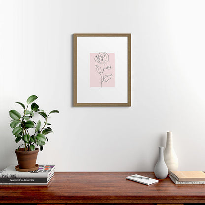 Botanical Line Art, Line Rose, Pink Wall Art, Minimalist Modern Art by Synplus Framed Art Print Gallery Image 40