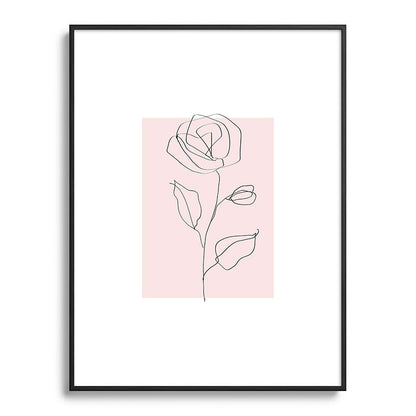 Botanical Line Art, Line Rose, Pink Wall Art, Minimalist Modern Art by Synplus Framed Art Print Gallery Image 84