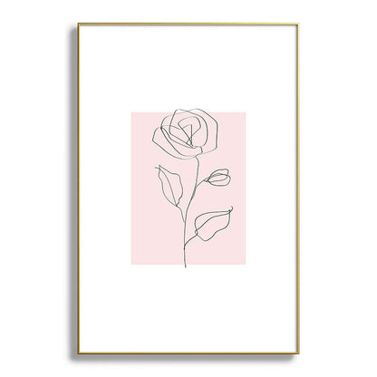 Botanical Line Art, Line Rose, Pink Wall Art, Minimalist Modern Art by Synplus Framed Art Print Gallery Image 93