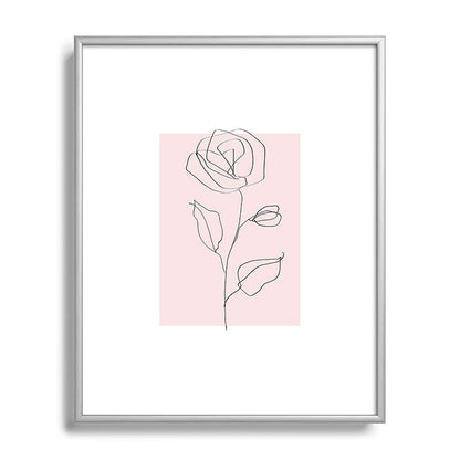 Botanical Line Art, Line Rose, Pink Wall Art, Minimalist Modern Art by Synplus Framed Art Print Gallery Image 96