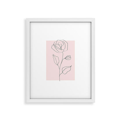 Botanical Line Art, Line Rose, Pink Wall Art, Minimalist Modern Art by Synplus Framed Art Print Gallery Image 25