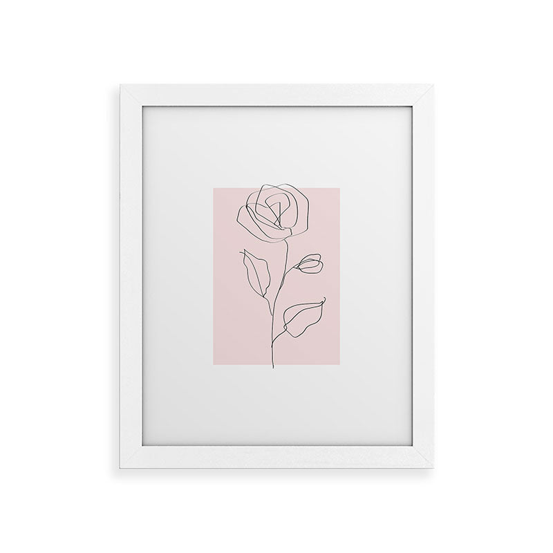 Botanical Line Art, Line Rose, Pink Wall Art, Minimalist Modern Art by Synplus Framed Art Print Gallery Image 50