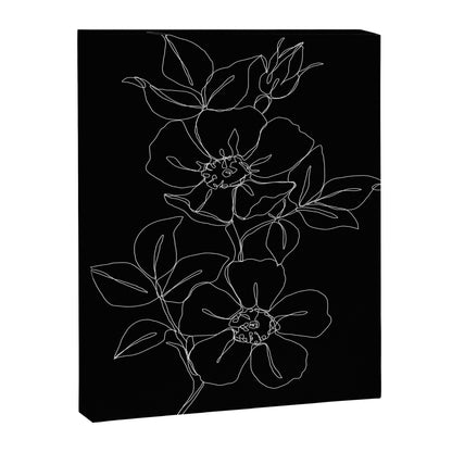 Botanical illustration one line drawing - Rose Black Canvas Print Gallery Image 7