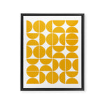 Mid Century Modern Geometric 04 Yellow Framed Canvas Print Gallery Image 1
