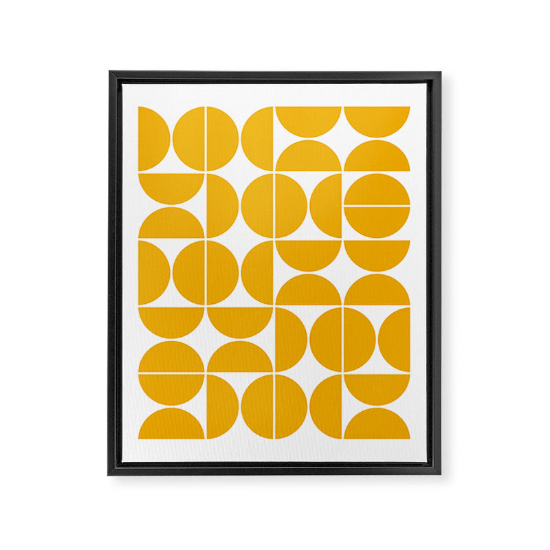 Mid Century Modern Geometric 04 Yellow Framed Canvas Print Gallery Image 5