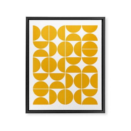 Mid Century Modern Geometric 04 Yellow Framed Canvas Print Gallery Image 5