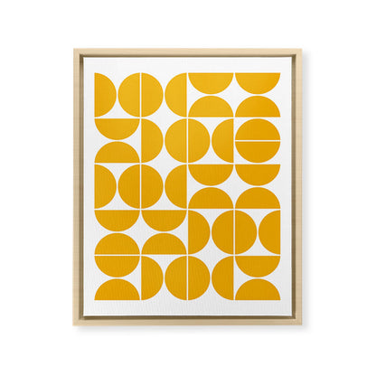 Mid Century Modern Geometric 04 Yellow Framed Canvas Print Gallery Image 13