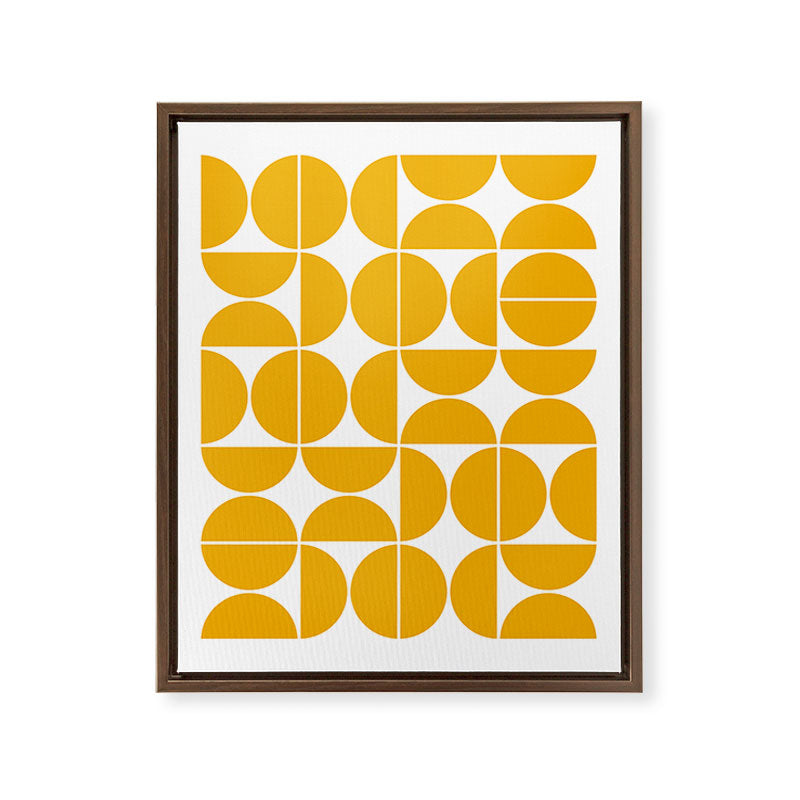 Mid Century Modern Geometric 04 Yellow Framed Canvas Print Gallery Image 12