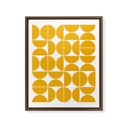 Mid Century Modern Geometric 04 Yellow Framed Canvas Print Gallery Image 11